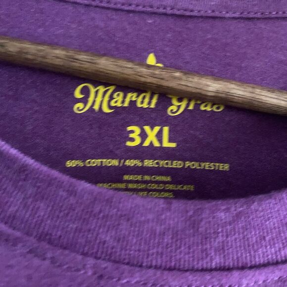 Mardi Gras Collection NEW Men Long Sleeve Shirt Purple Heather T-shirt Size 3XL - Picture 4 of 4